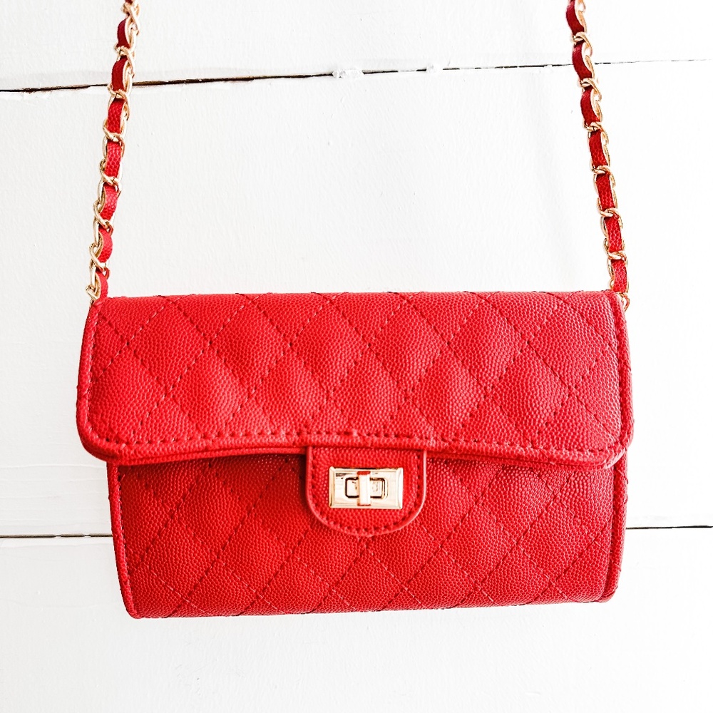 NWT Mini Quilted Crossbody w/Gold chain detail - Picture 1 of 6